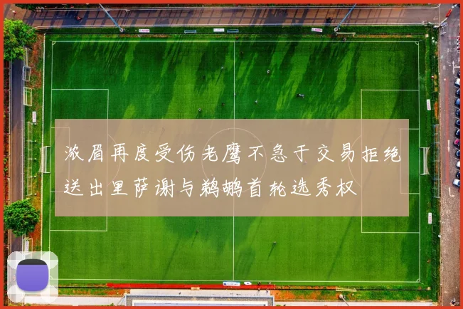 浓眉再度受伤老鹰不急于交易拒绝送出里萨谢与鹈鹕首轮选秀权